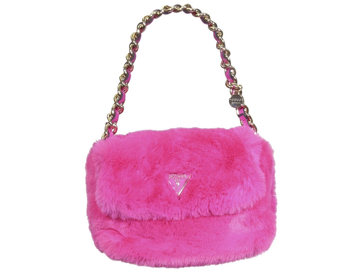 Guess Women's Giselda Handbag Convertible Crossbody Flap Faux Fur