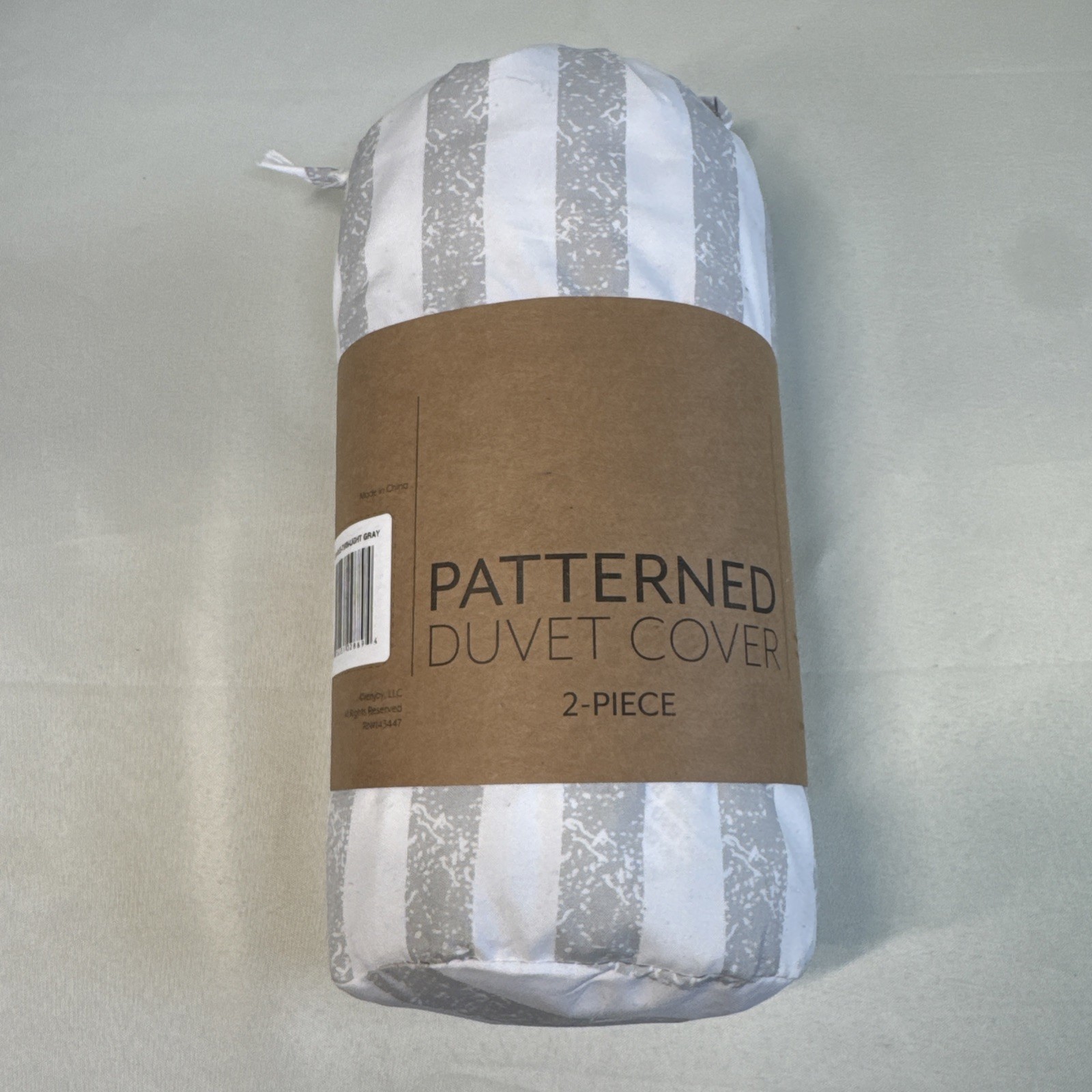 Twin & Twin XL Patterned Duvet Cover & Sham 2 Piece Set New Grey & White Stripe