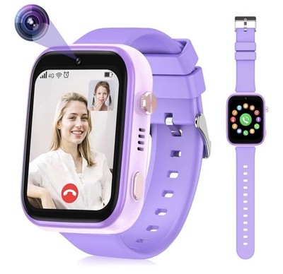 OKYUK Smartwatch Kinder 4G mit GPS-Tracker, Zwei-Wege-Anrufe, SOS