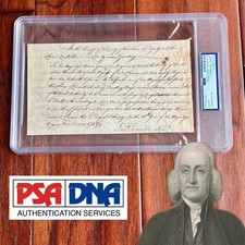 JONATHAN TRUMBULL, SR. * PSA * 16th CT Gov & Patriot AUTOGRAPH Warrant Signed