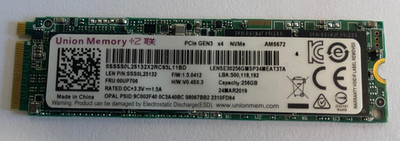 Union Memory 256GB M.2  NVMe PCIe Gen3 x4 Interne SSD