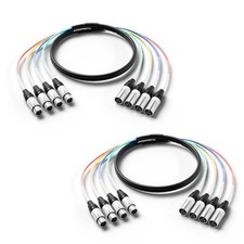 10ft Snake Cable, 4-Channel Shielded Audio Cable XLR Male to XLR Female, with...