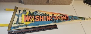 Vintage Washington State Felt Pennant State Capital Space Needle Mt Rainier 24"