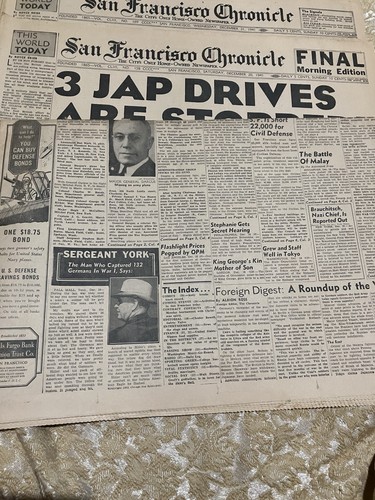 WW2 San Francisco Chronicle Newspapers 3 Papers From 1945 - Picture 7 of 11