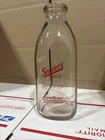 vintage Qt Milk Glass Square Bottle Snyders Econotainer Space Saver