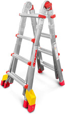 TELES T4A VERSIONE 2025 - Scala Telescopica Multiuso 4+4 GRADINI Con Allargatori