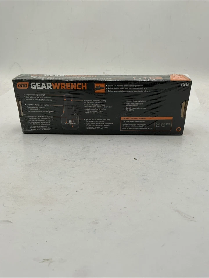 Gear Wrench 5 Piece Metric Impact Hex Bit Socket Set 84968 - Image 2 of 4