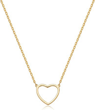 Cute Heart Necklace Tiny 14K Gold Heart Pendant Choker Necklaces Small Gold Love