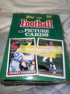 1991 Topps NFL Football Wax Box 36 Unopened Packs , Damage Boxes See Pictures