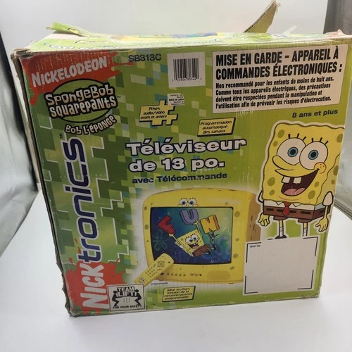 RARE SpongeBob SquarePants 13" CRT TV SB313C & DVD Player Set w/ ORIGINAL BOX