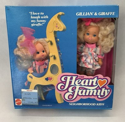 Vintage 1988 Heart Family Doll Neighborhood Kids Gillian & Giraffe Set #2648 MIB