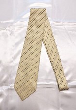 TAKEO KIKUCHI Silk Narrow Tie Beige Stripe Dot Design for Men Used