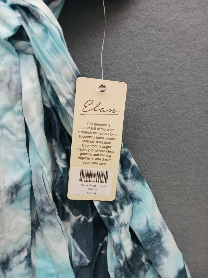 Envoltura de playa Elan para mujer talla S azul tie dye Foto 2 de 4