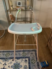 IKEA Antilop High Chair w/ Removable Tray Safety Harness, Light Blue/White