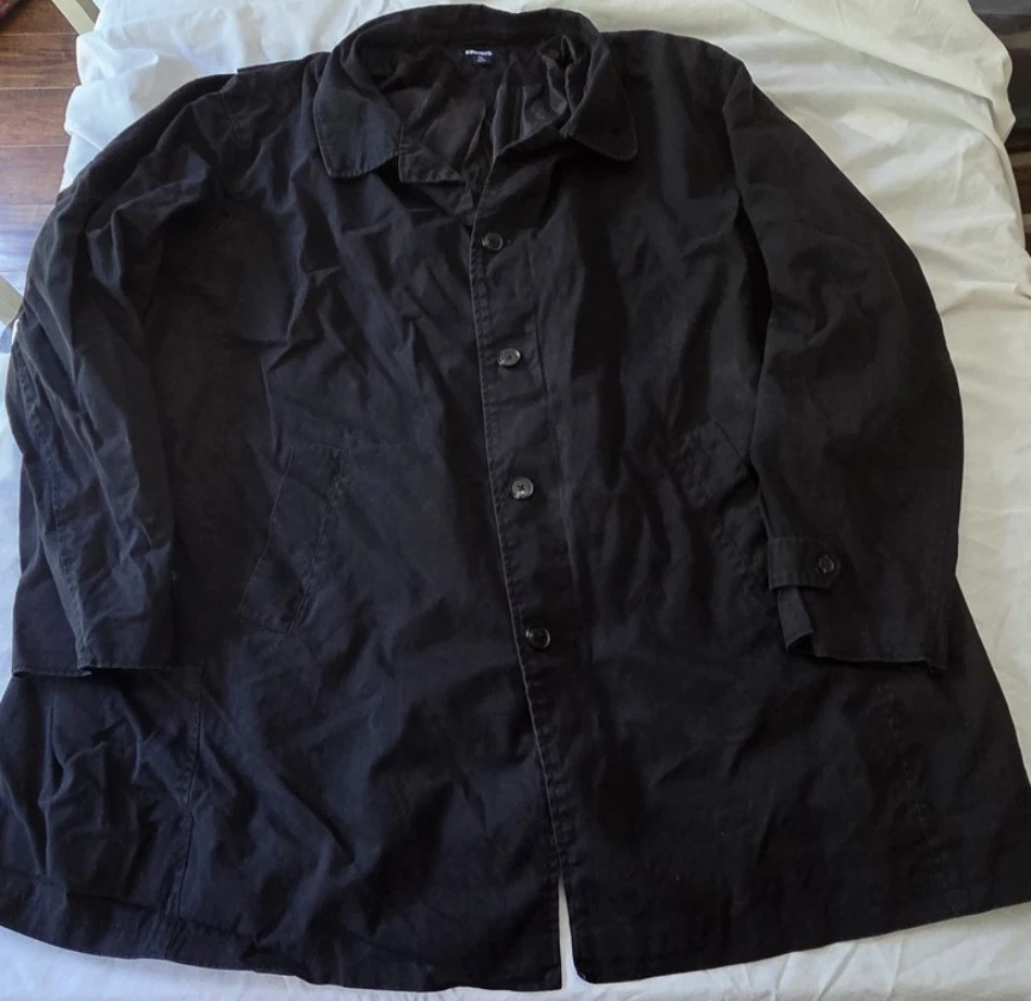 NUEVA gabardina resistente al agua grande y alta talla king para hombre 5XL alta negra  Foto 2 de 4