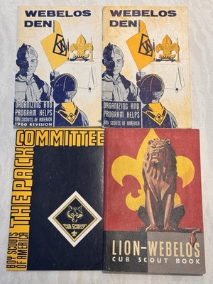 Vintage 1960 Boy Scouts Webelos Den & Cub Scout Leader Books Lot of 4