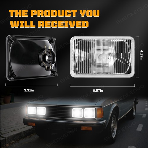 Faros LED de 4x6 pulgadas haz sellado alto/bajo de 4 piezas para Chevrolet Caprice 1977-1986 - Imagen 9 de 19