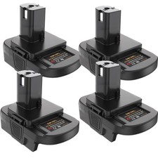 4x USB Battery Convert Adapter DM18RL For Dewalt 20V Milwaukee 18V to Ryobi 18V