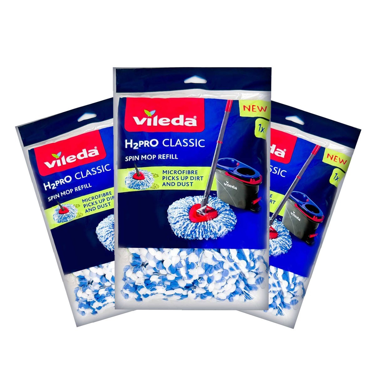 Vileda 178331 H2pro Classic Spin Mop Refill Ersatzkopf Accessorio Di Ricambio 1 Pz. - Immagine 2