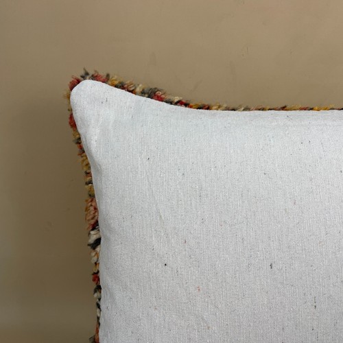 Cuscino tappeto berbero marocchino antico cuscino kilim piuma fatto a mano 60x40 cm rosso - Foto 7 di 13