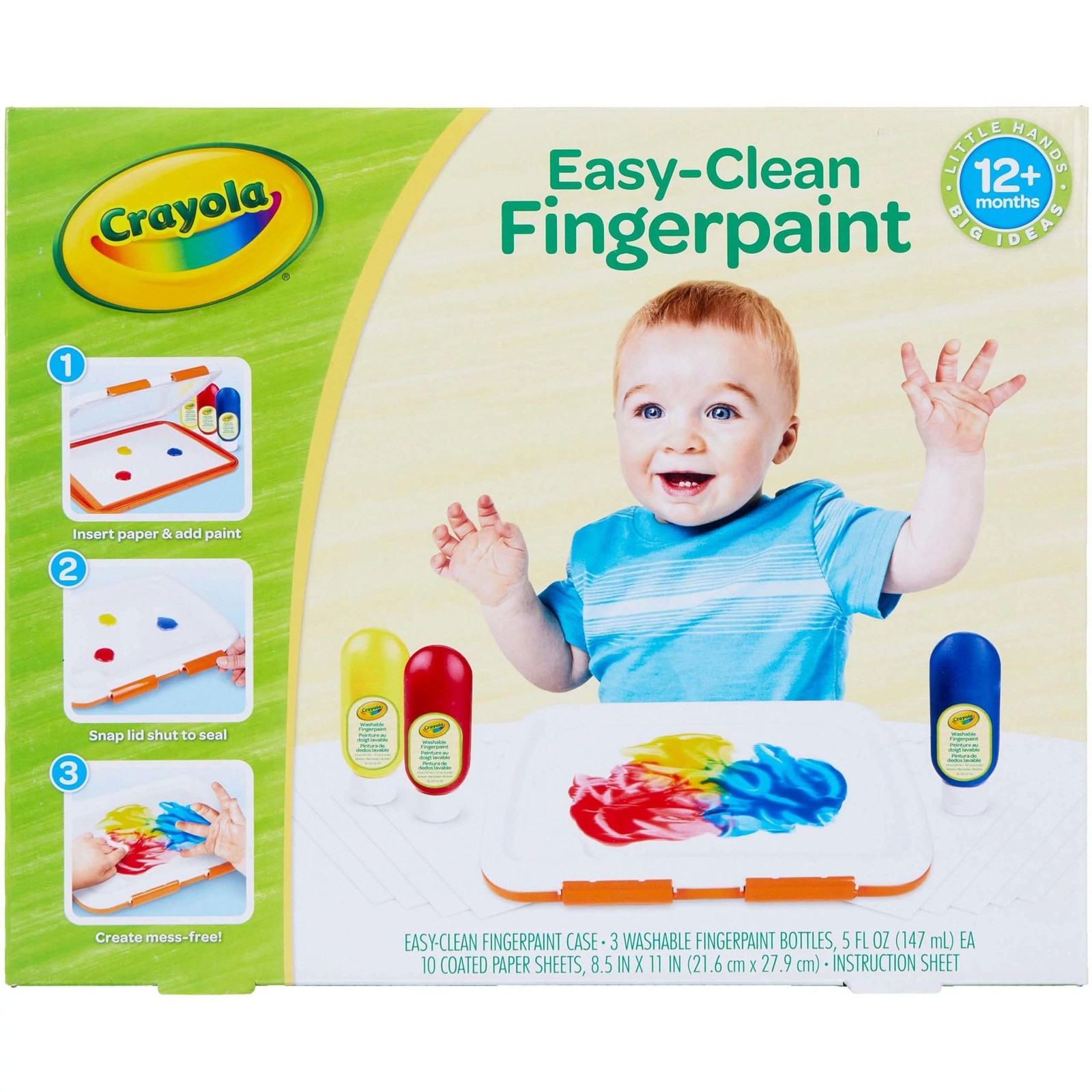 Crayola Mess Free Finger Painting Station - Washable Finger Paint for Toddlers,