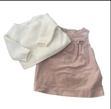 Zara Baby Girl Bundle 1-3 Months Pink Dress And White Sweater