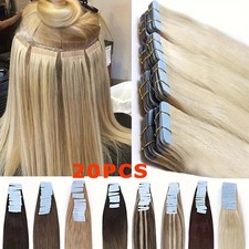 100 Human-Hair Washable 20-Piece Tape In Hair Extensions - 100 Remy Human Hair