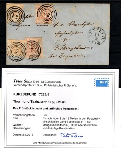 Taxi 13+28 Rare Combination From HÜNFELD TO WILLINGSHAUSE BPP (DA1577)