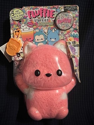 Fluffie Stuffiez Paw-Pattes Fidget Stuffed Stuffy Cat Pink Small Tear On Package