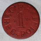 Lot Of 3 VINTAGE WWII OPA RED TOKEN~1 POINT RATION TOKEN