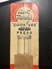 Vintage Aunt Mandy’s Cook-See Cookie Press With 8 Cookie Designs In Original Box