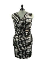 Amanda Lane Zebra Print Sleeveless Wrap Dress XL