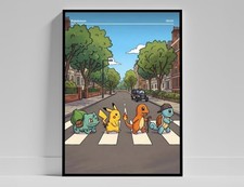 Poster Pokemon, Bulbasaur Abbey Road, stampa videogioco Pikachu, Charmander 