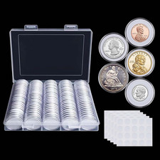 100 Pieces 30Mm Coin Capsules Coin Holders for Collectors, with Foam Gasket and