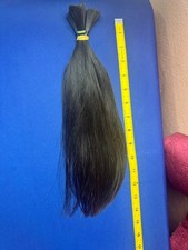 Cola de caballo cabello humano real 1554 - negro natural, liso, individual 14 pulgadas 38 g