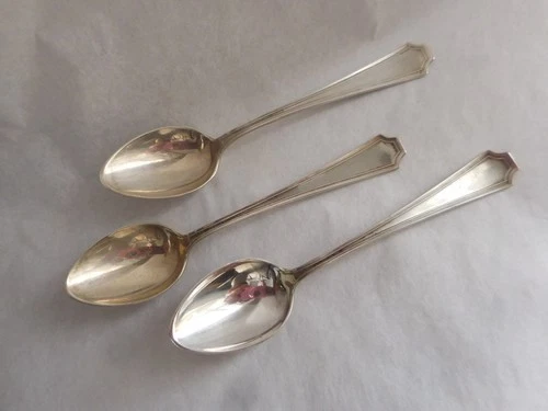 GORHAM FAIRFAX 1910 SET 3 STERLING SILVER DEMITASSE SPOONS NO MONOGRAM 4"