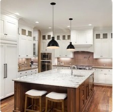 2 Pack Large 12 Inch Dome Matte Black White Pendant Lights Kitchen Island