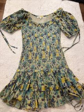 Love Shack Fancy Multicolor, Ruffle, Form Fitting Mini Dress, Size XS