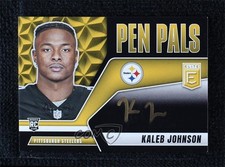 2025 Donruss Elite Pen Pals Variation Black Gold Ink Kaleb Johnson Auto v9t