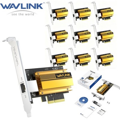 10PCS WAVLINK 10G PCI Express Network Card Base-T PCIe Ethernet Adapter