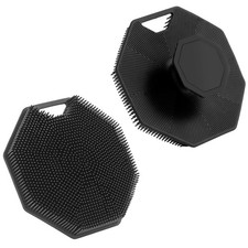 2Pack Silicone Body Scrubber, Body Buffer Exfoliating Brush with Silicone Loofah