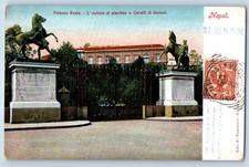 Naples Campania Italy Postcard Royal Palace Entrance to the Garden 1906