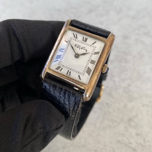 1978 Roy King Tank 925 Sterling Silver Manual Wind Swiss Roman Numeral Watch - Picture 10 of 23