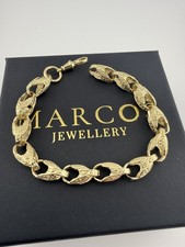 9ct Gold Tulip Bracelet 8.8" 8mm 20.2g approx