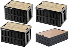 VIMI 50L Collapsible Storage Bins with Lids Stackable Utility Crates with