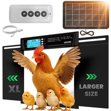 Extra Large Automatic Chicken Coop Door Solar Powered with Remote - LCD Displ...