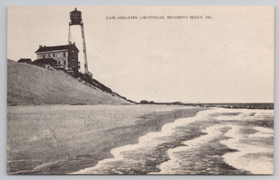 Rehoboth Beach DE Cape Henlopen Light Lighthouse Delaware Postcard Seaside 1930s