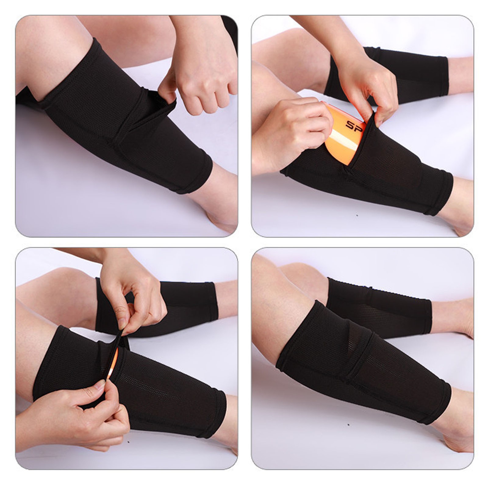 1 Pair Shin Guard Sleeves Shin Pad Socks Breathable Sports Accessory For Soccer