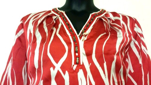 JONES NEW YORK $149 NEW Firestone Red Beaded Long Sleeves Top Plus 14W 0X QCO - Picture 5 of 6