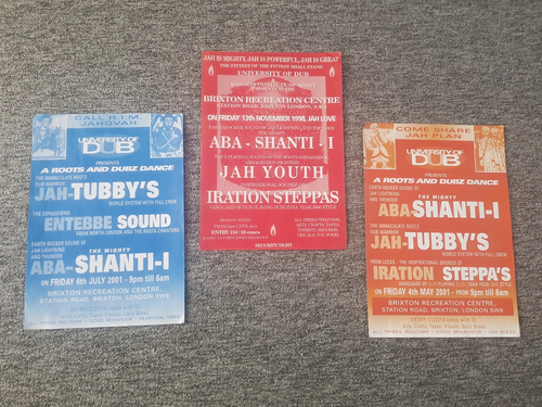 THREE " ORIGINAL " UNIVERSITY OF DUB " POSTERS " BRIXTON REC " 90"s / 2000"s
